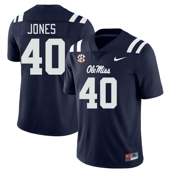 Men #40 Matt Jones Ole Miss Rebels College Football Jerseys Stitched Sale-Navy